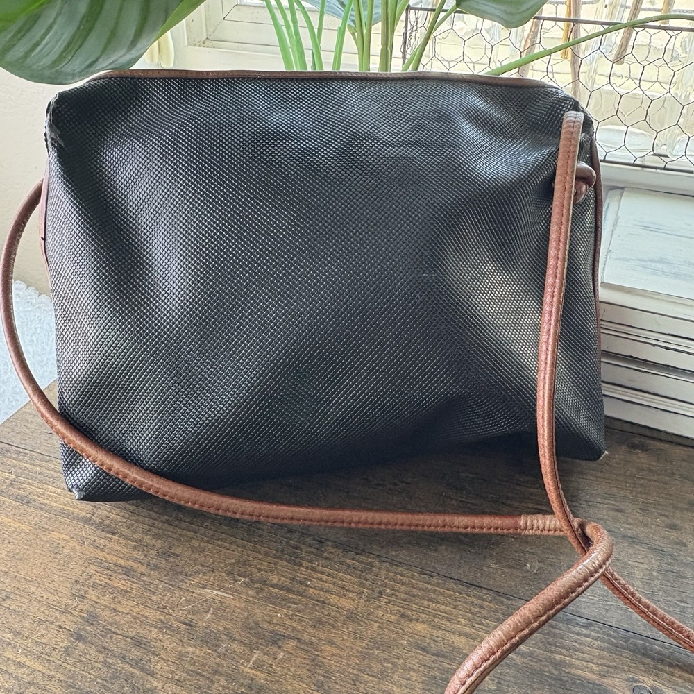 BOTTEGA VENETA Shoulder Bag PVC Black Brown gold Auth bs25135